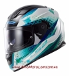 Шлем мотоциклетный LS2 FF320 Stream Lux White Blue Green (XS,S)