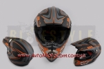 Шлем кроссовый BEON B-600 Black-Orange Mat