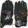 Перчатки мото Alpinestars (с вставками)  кожа, черные XL