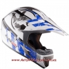 Кроссовый шлем защитный LS2 MX433 Stripe White-Blue