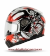 Шлем для мотоцикла NITRO N2100 SAMURAI WHITE BLACK RED (XL,M,L)