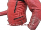 Мото куртка кожаная Jumbo красно-черная, размер 50