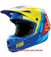 Кроссовый шлем FOX V1 VANDAL ECE YELLOW BLUE