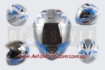 Шлем-интеграл BEON B 500 DARK ANGEL White-Blue